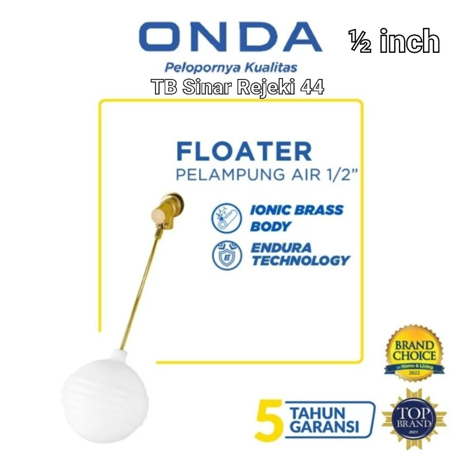 Jual Onda ½ inch Pelampung Plastik Bola Onda Floater Valve Toren Tangki ...
