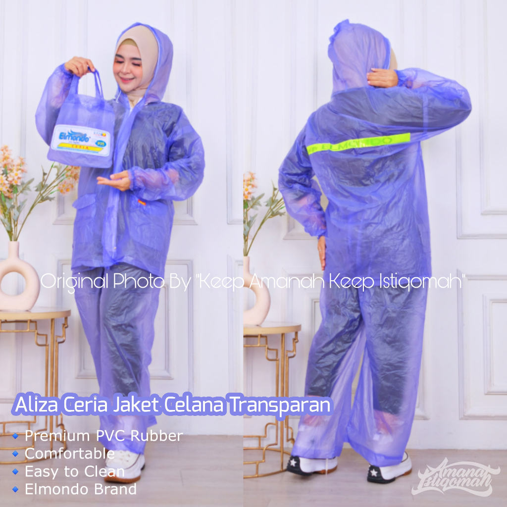 Jual Aliza Ceria Jas Hujan Jaket Celana Transparan Mantol Jaket Celana