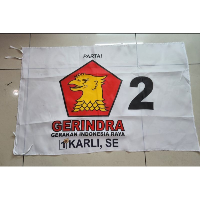 Jual Bendera Partai Ukuran 60x90cm Custom Nama Shopee Indonesia