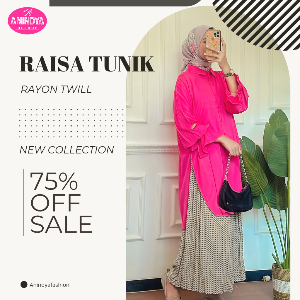 Jual Anindya Fashion Presents Baju Atasan Wanita Raisa Tunik Dengan ...
