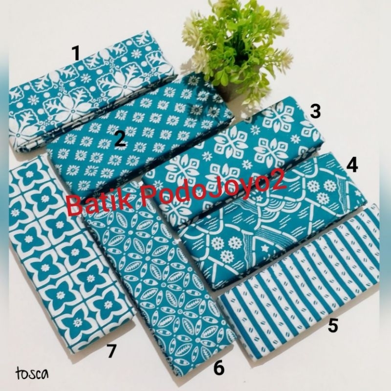 Jual Kain Batik Cap AK Warna Tosca Satu Warna Tosca Putih | Shopee