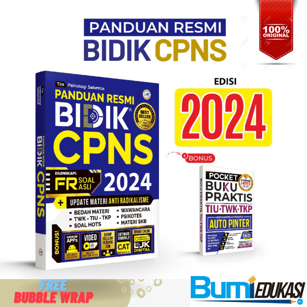 Jual Panduan Resmi Bidik CPNS 2024 + BONUS POCKET TIU TWK DAN TKP BIDIK ...