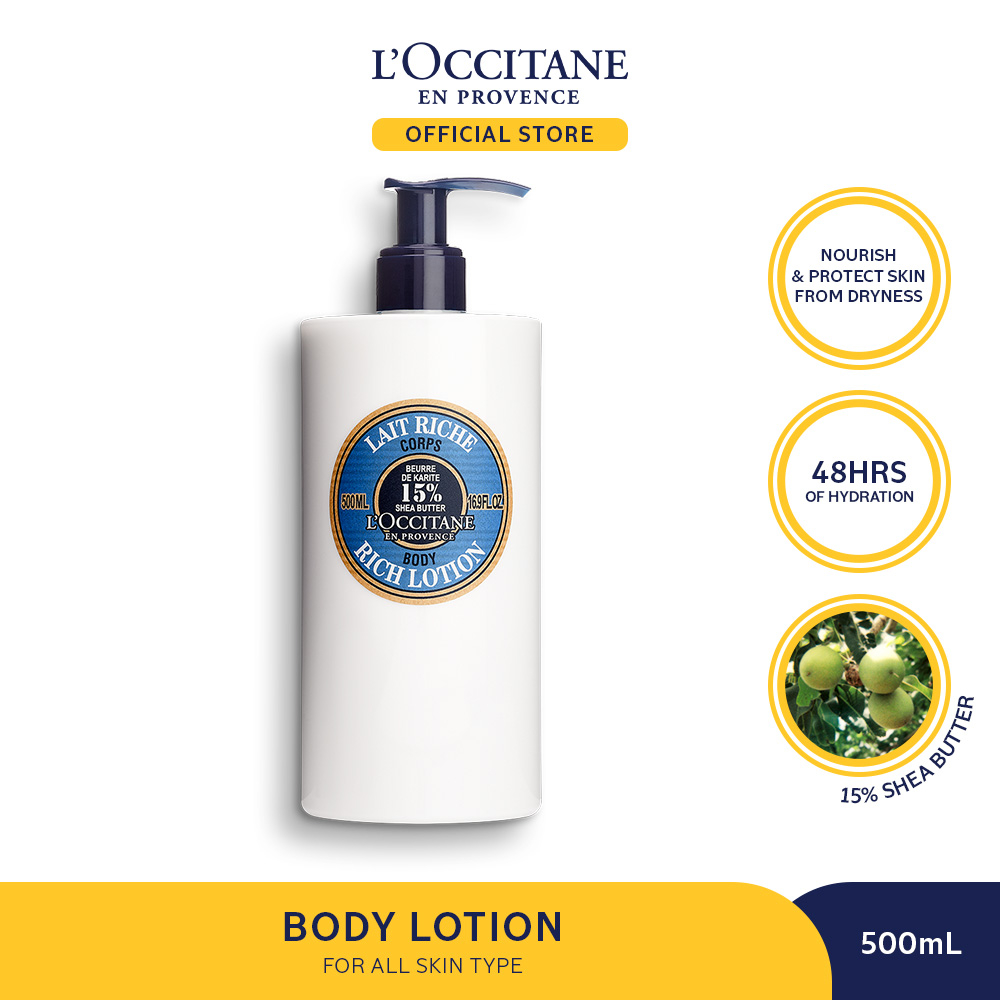 Jual Loccitane Shea Rich Body Lotion 500ml Pelembab Tubuh Ringan