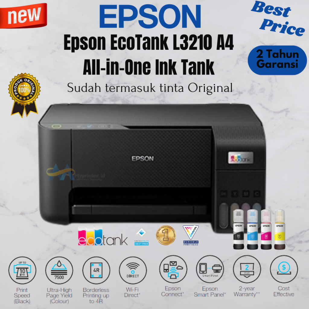 Jual Epson EcoTank L3210 A4 All-in-One Ink Tank Printer | Shopee Indonesia