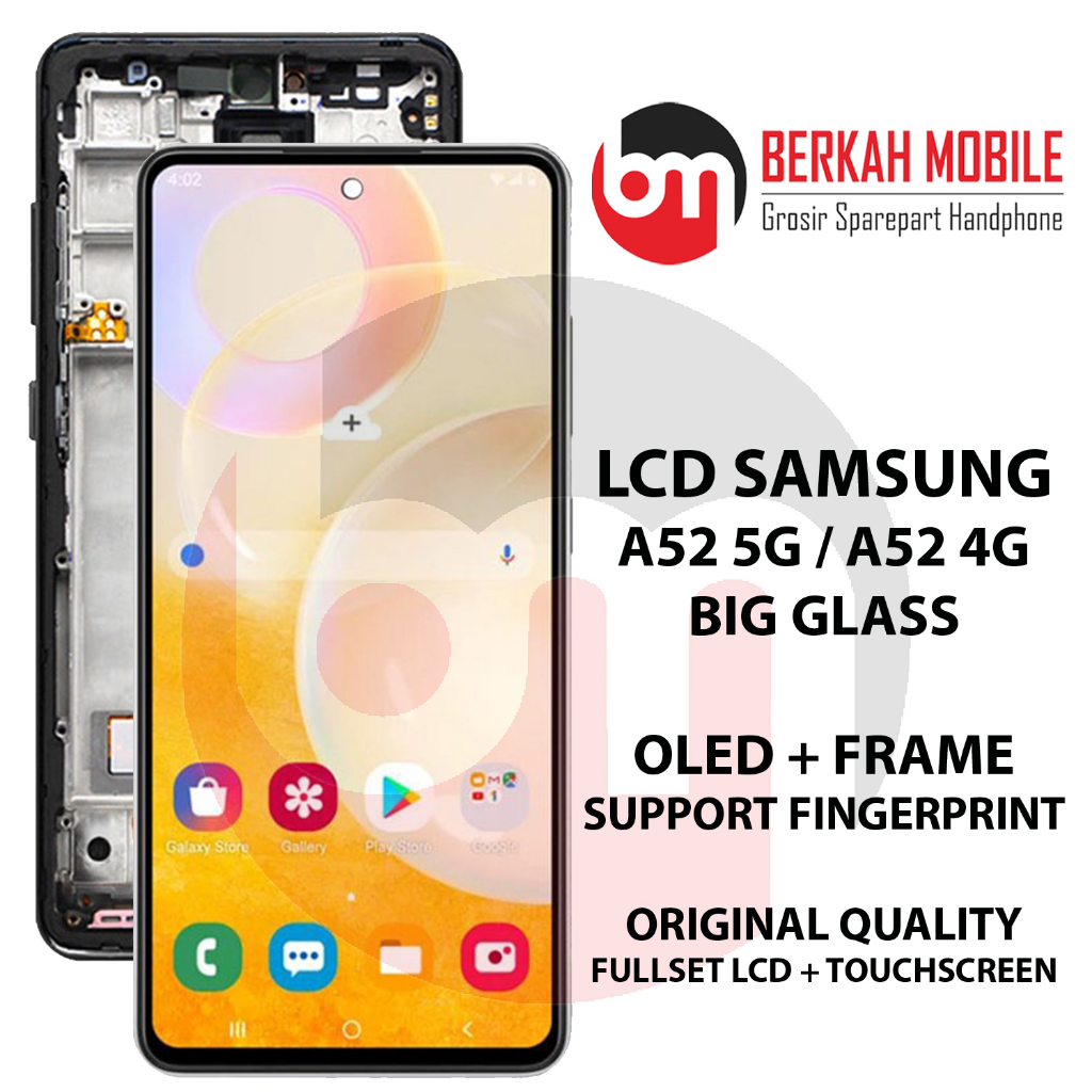 Jual LCD Samsung A52 5G / A52S 5G OLED FINGERPRINT + FRAME BIG GLASS ...