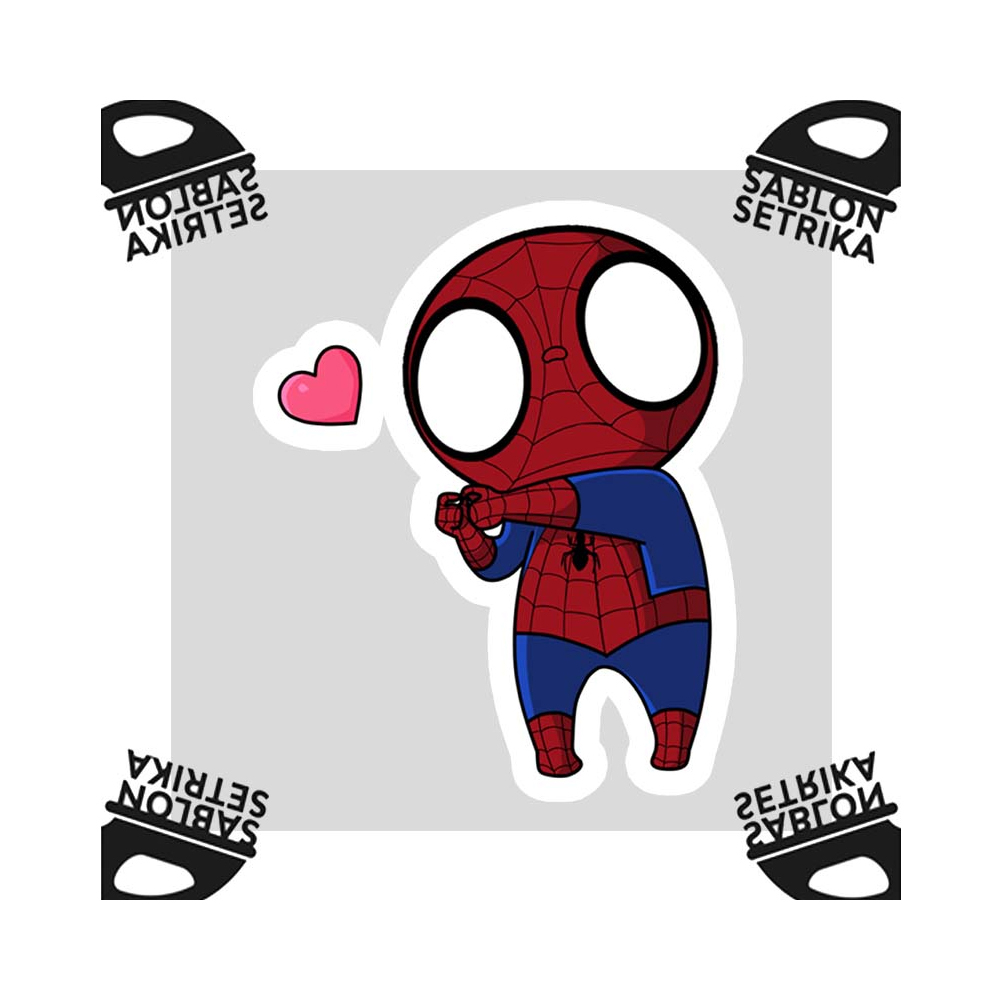 Jual Sablon Setrika DTF spidey love spiderman Sticker Emblem Ukuran ...