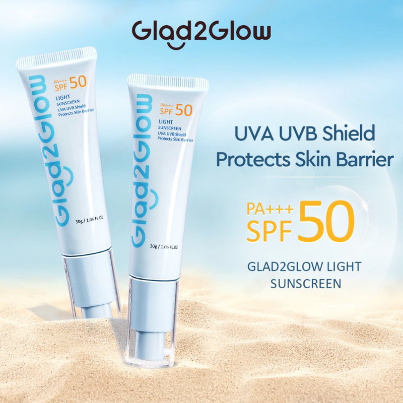 Jual Glad2Glow Sunscreen Serum Ultra Light SPF50 PA+++ 30g | Shopee ...