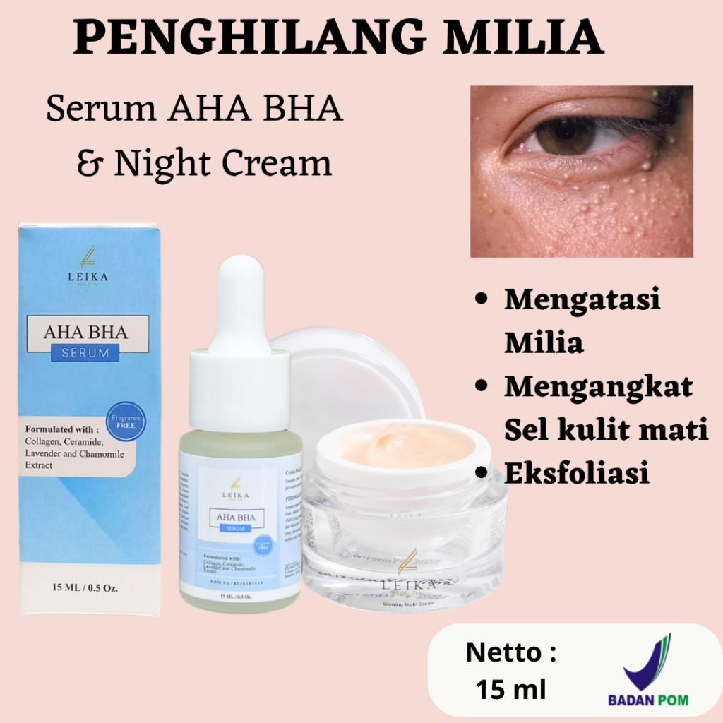 Jual Serum AHA & Night Cream Penghilang Milia Serum Milia Penghilang