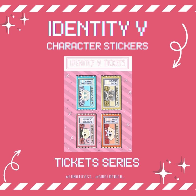 Jual Identity V Glitter Sticker Set Ticket Ver Series Fanart by ...