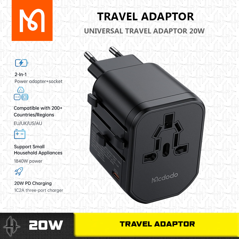 Jual Mcdodo Universal Travel Adaptor Adapter Charger Pd Usb C Fast Charging Shopee Indonesia