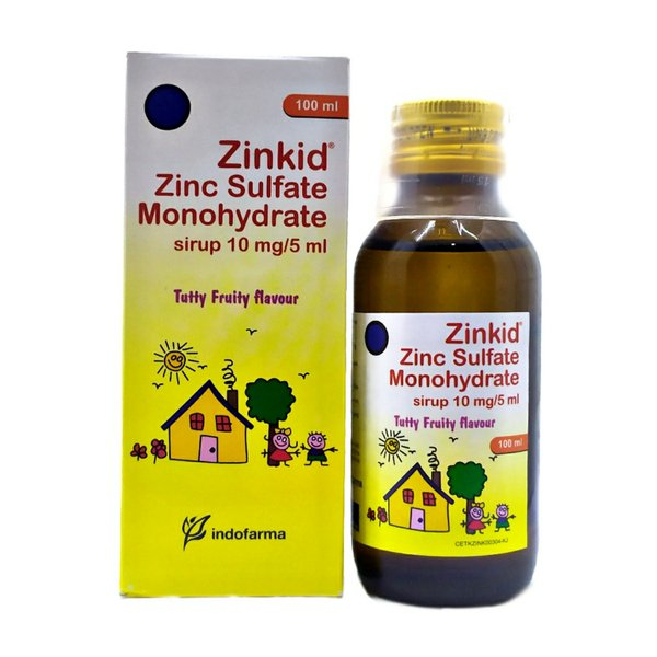 Jual ZINKID ZINC SULFATE SIRUP 10mg/ 5ml ISI 100 ML TUTTY FRUITY
