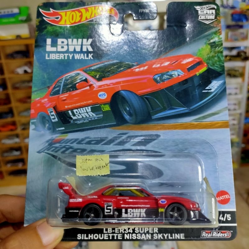 Jual hotwheels nissan skyline er 34 lbwk merah premium mountain drifter ...