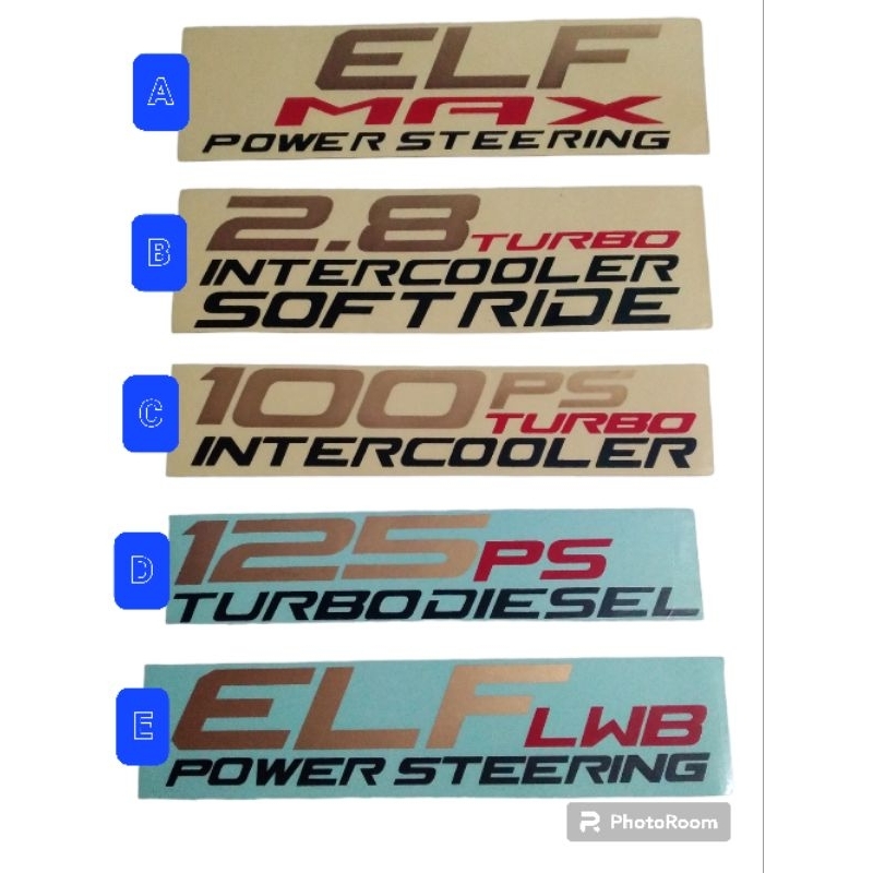 Jual Sticker ELF MAX / 2,8 Turbo Intercooler / 100 PS TURBO / 125 PS ...
