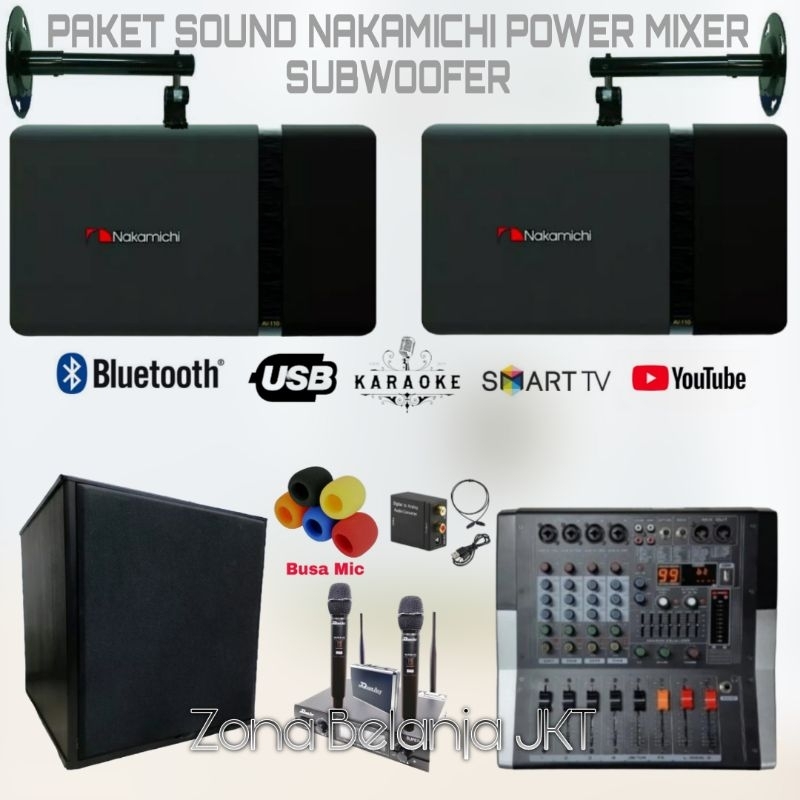 Jual PAKET SOUND SYSTEM KARAOKE LIVE MUSIK SPEAKER NAKAMICHI 10 INCH
