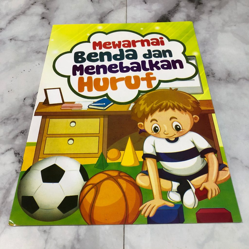 Jual Mewarnai Benda Menebalkan Huruf Buku Aktivitas Anak Belajar Sambil ...