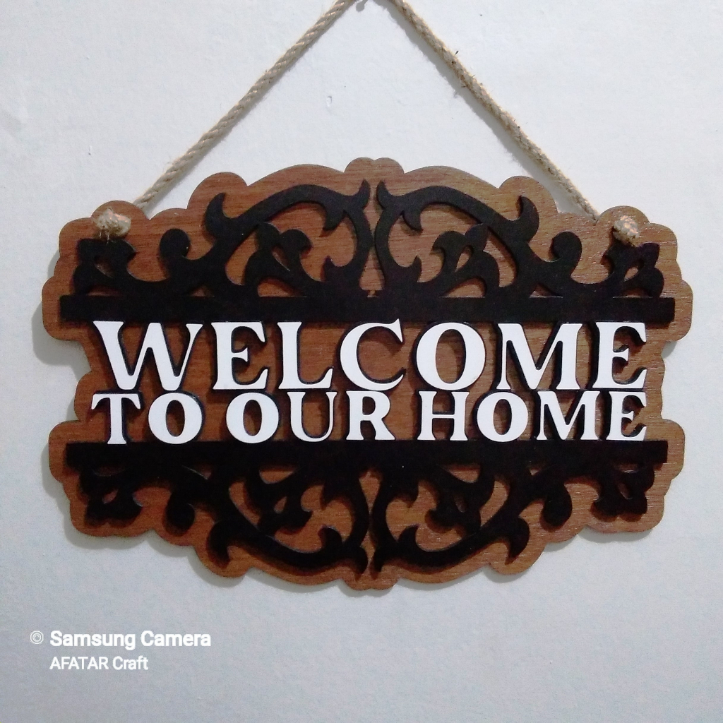 Jual Hiasan Dinding Welcome Home | Hiasan Dinding Kayu | Welcome Home ...