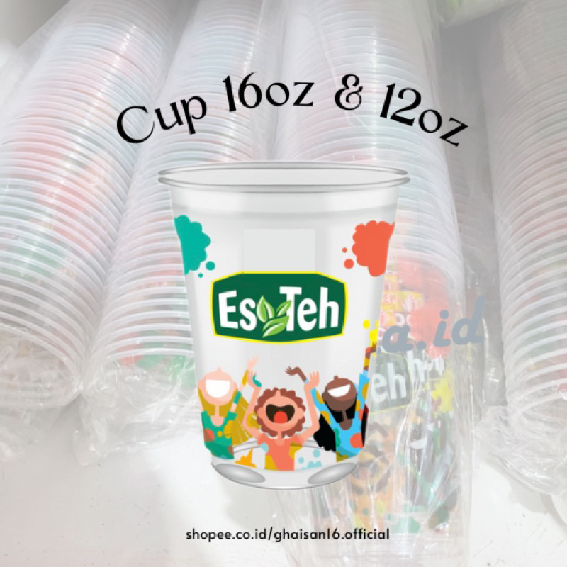 Jual GELAS CUP TEH POCl 16oz ASLI 100% | CUP GELAS POCI 16oz & 12oz 100 ...