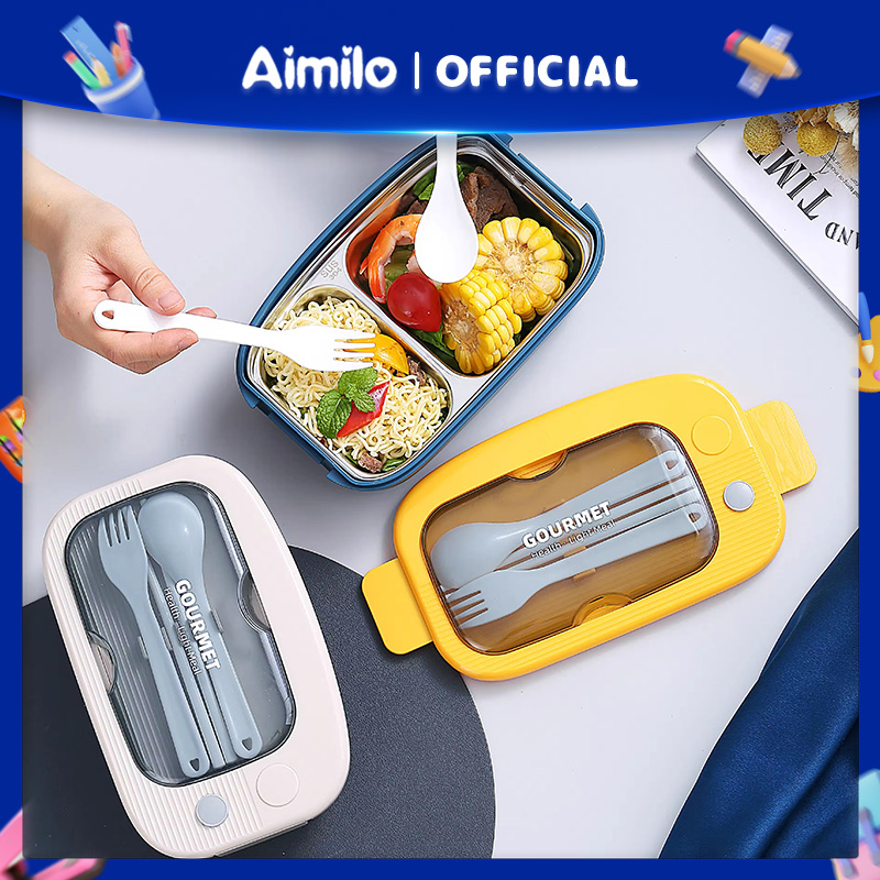 Jual [READY] Aimilo Kotak Bekal Anak Free Sendok Dapat digunakan untuk