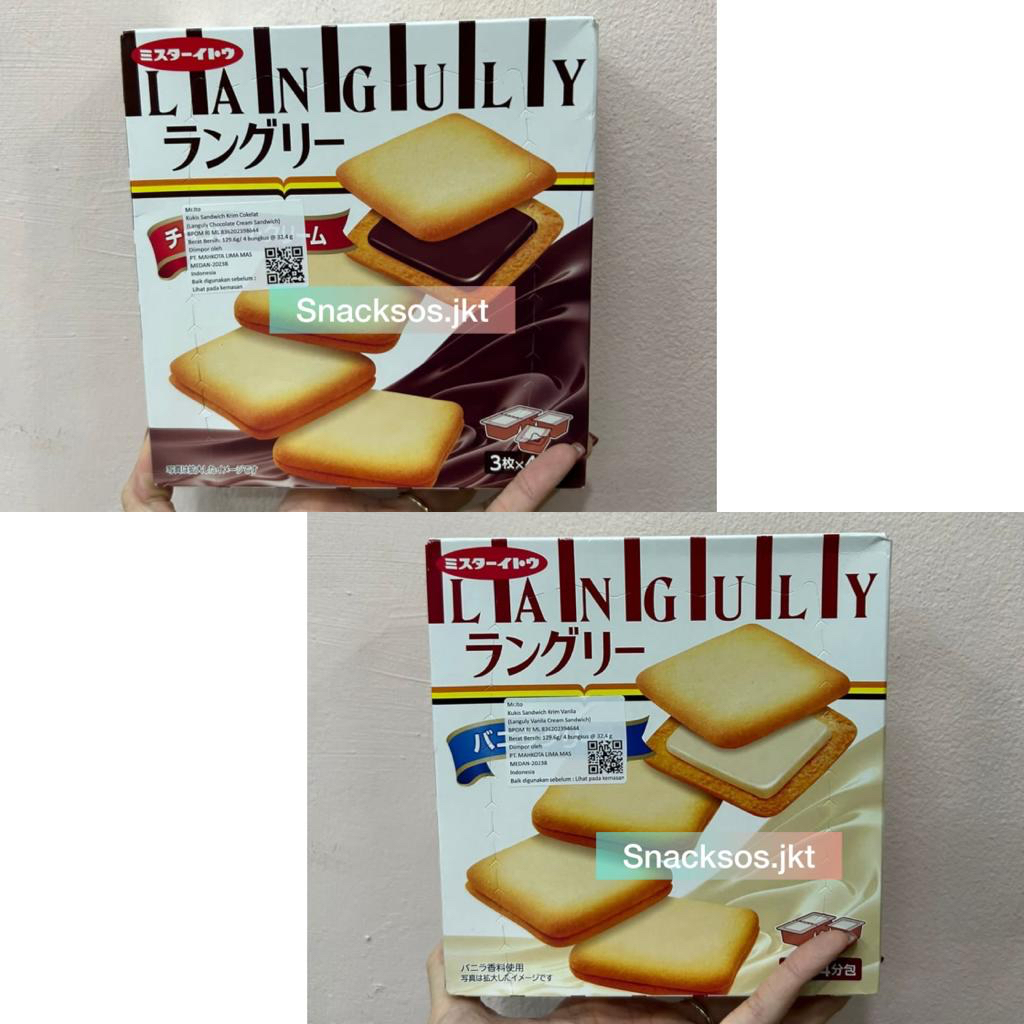 Jual Mr Ito Languly Sandwich Chocolate Cream Vanilla Cream Greentea Strawberry Cookies 3634