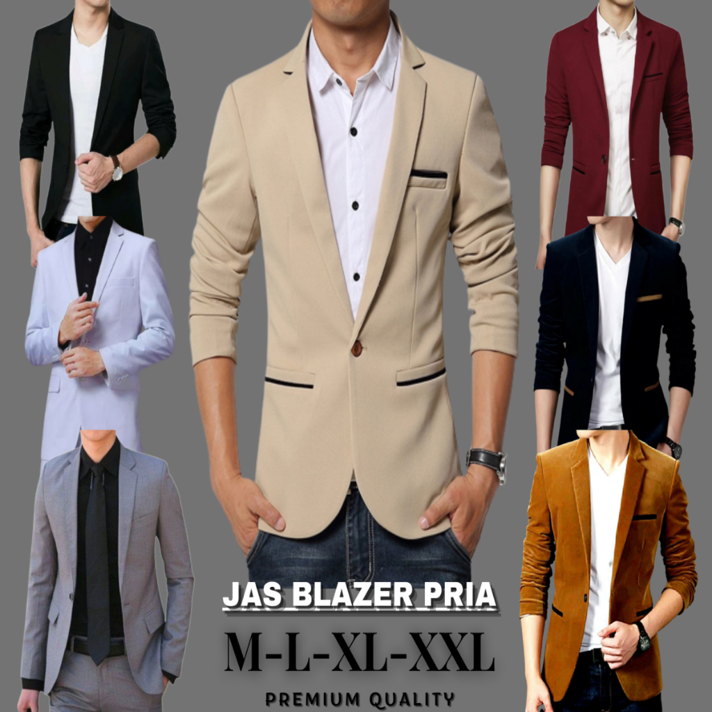 Jual JAS BLAZER SIMPLE PREMIUM DISTRO M L XL JAS PRIA KOREAN STYLE ...