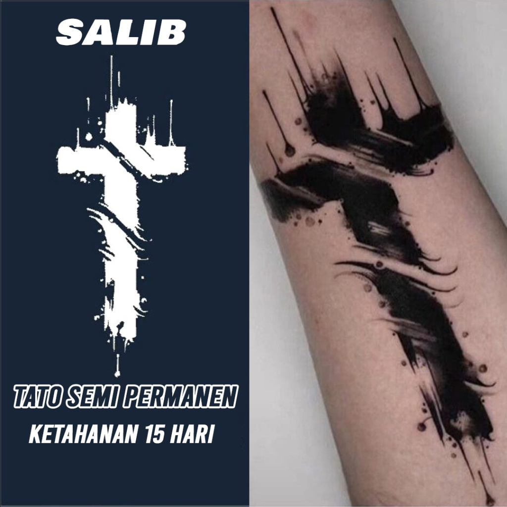 Jual Tato Salib Semi Permanen Tahan Lama waterproof - Cross/Salib ...