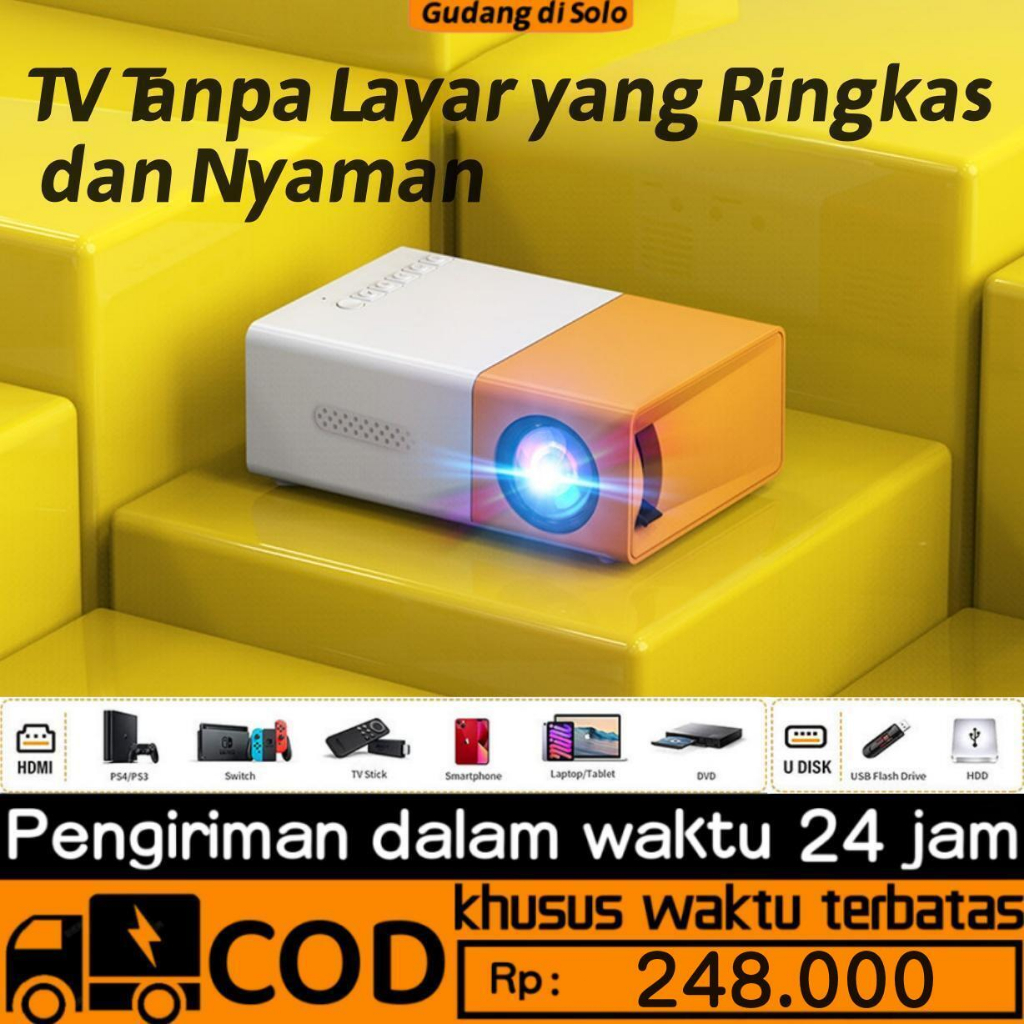 Jual Mini Proyektor Smart Proyektor Yg 300 Lcd Portable Projector