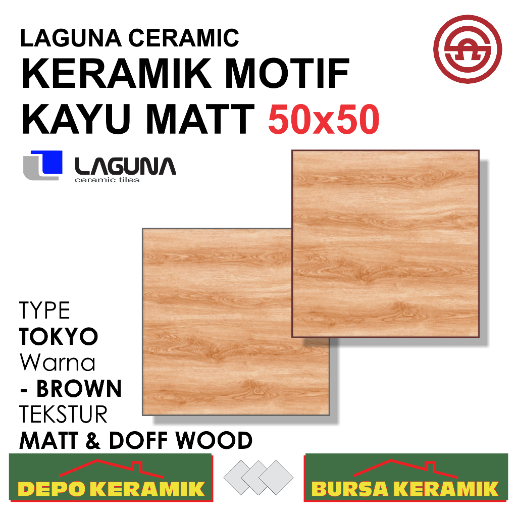 Jual Keramik Motif Kayu 50x50 Tokyo Brown Laguna Mattandflat Shopee