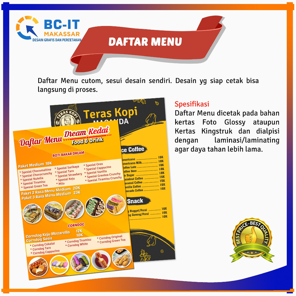 Jual Daftar Menu Custom | Shopee Indonesia