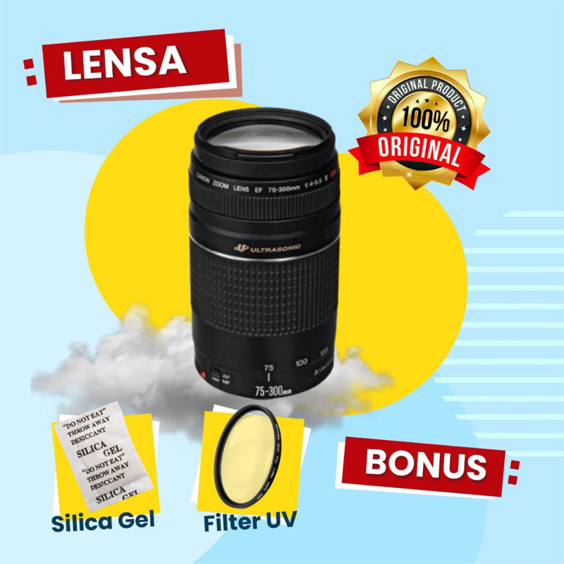 Jual LENSA Canon 75-300 ULTRASONIC Tele Zoom Hasil Tajam dan Bokeh Siap