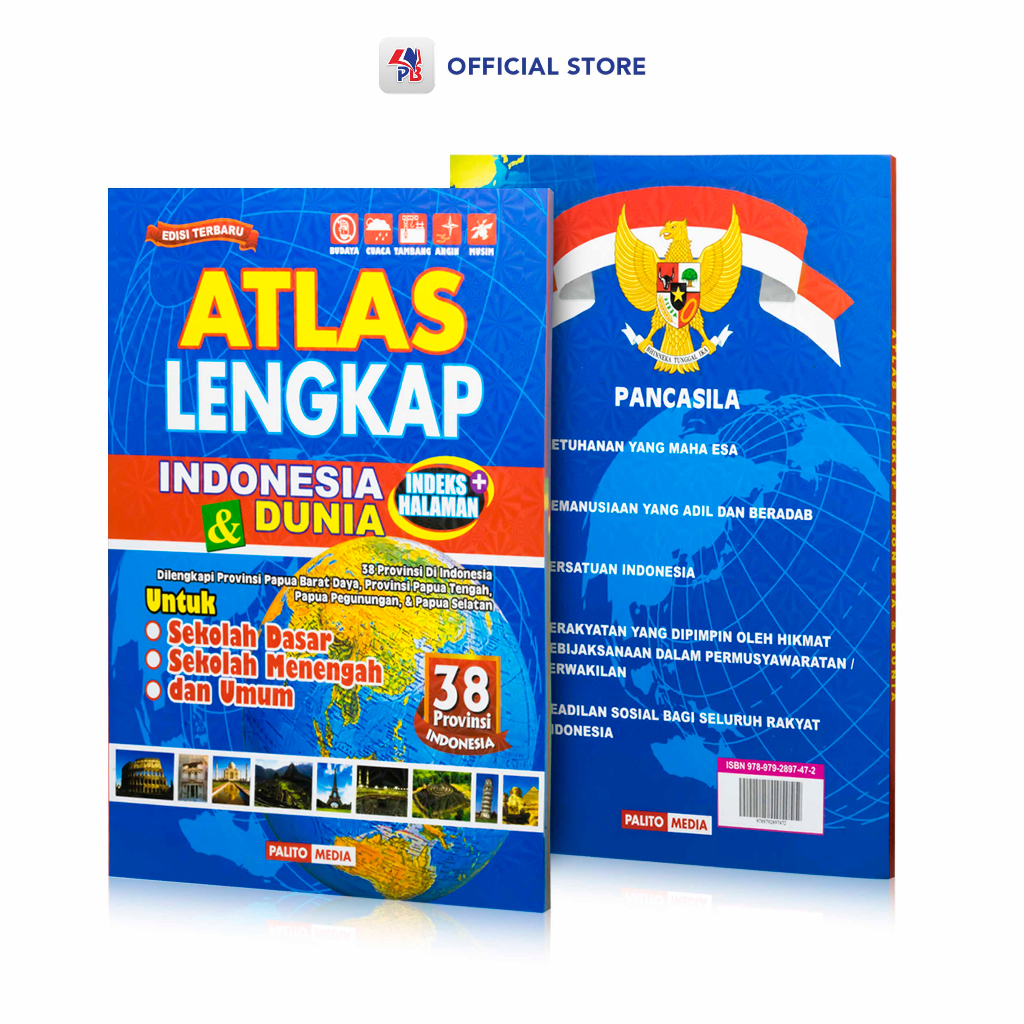 Jual Buku Atlas 38 Provinsi Edisi Terbaru / Atlas Lengkap Indonesia Dan ...