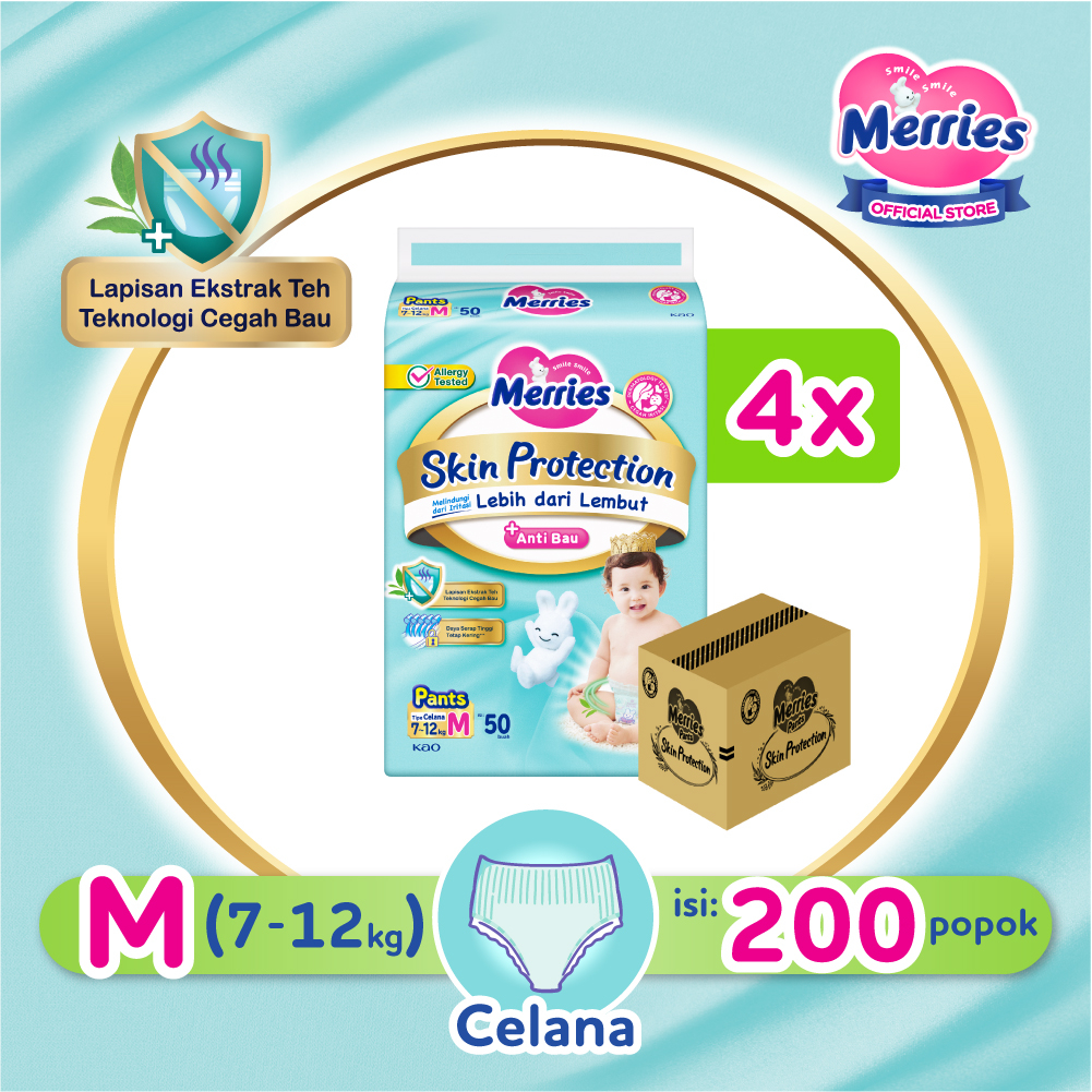 Jual Merries Skin Protection Popok bayi Celana M 50 Carton ...