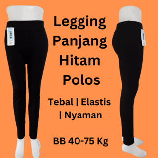 Jual Celana Legging Wanita Dewasa Basic Polos Hitam Import Premium Tebal  Elastis & Nyaman standart dan jumbo