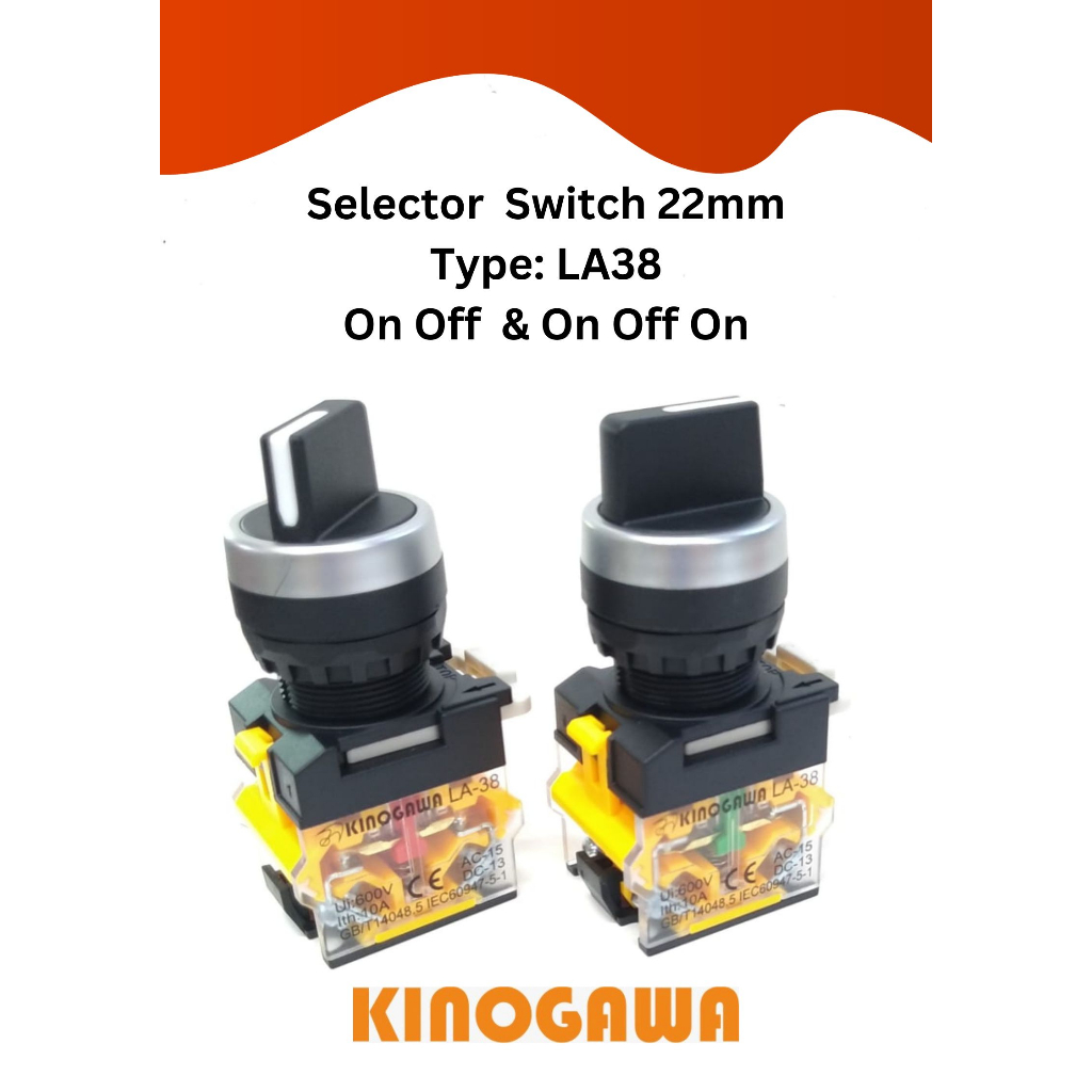 Jual KINOGAWA Selector Switch 22mm LA38 On Off / On Off On - Saklar ...
