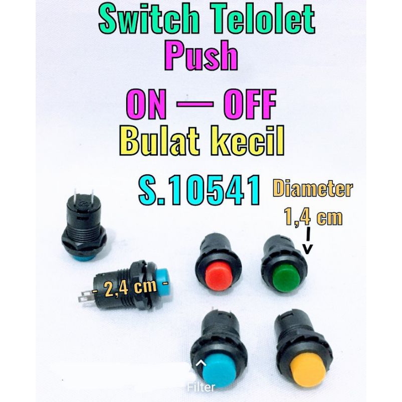 Jual Switch Saklar Telolet 2 Kaki/Pin Push On & Push On Off | Shopee ...