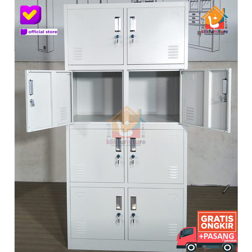 Jual Loker Besi Lemari Locker Besi Cabinet 8 Pintu AKL08 | Shopee Indonesia