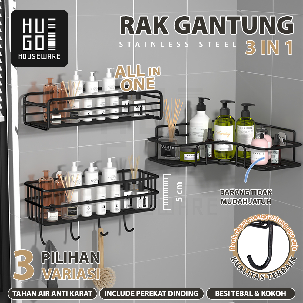 Jual Hugo Rak Sudut Kamar Mandi Tempel Dinding Keramik Rak Sabun Toilet