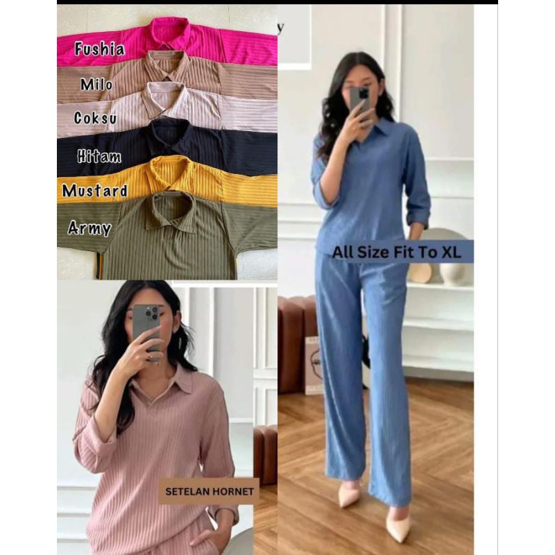 Jual Setelan Wanita Knit Hornet Premium Shopee Indonesia