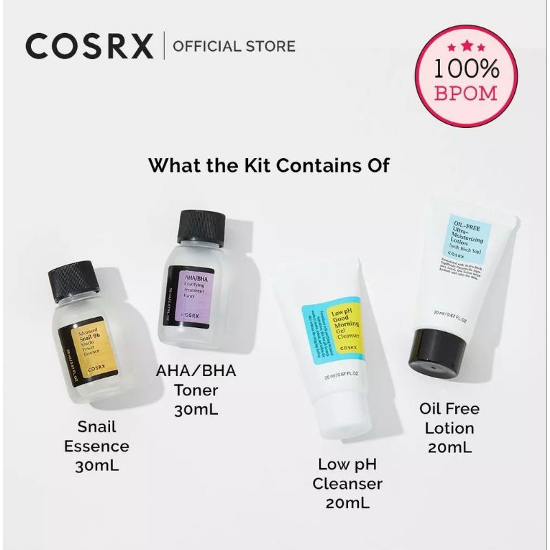 Jual Cosrx Best In Class / Trial Kit - Snail Mucin/ Toner Aha BHA / Oil ...