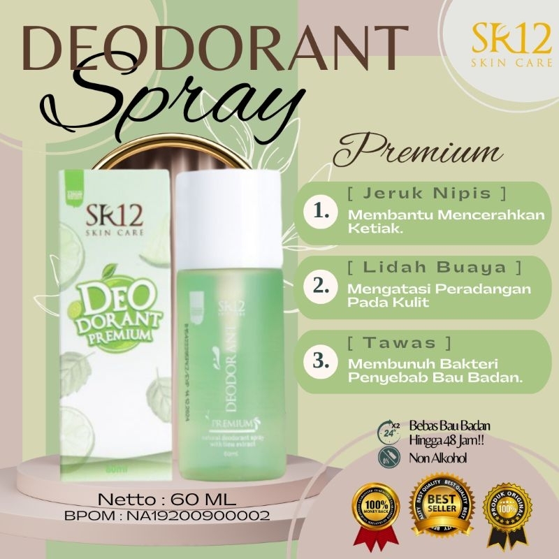 Jual Deodorant Spray Premium Sr Hilangkan Bau Badan Mencerahkan Ketiak Mengurangi Minyak