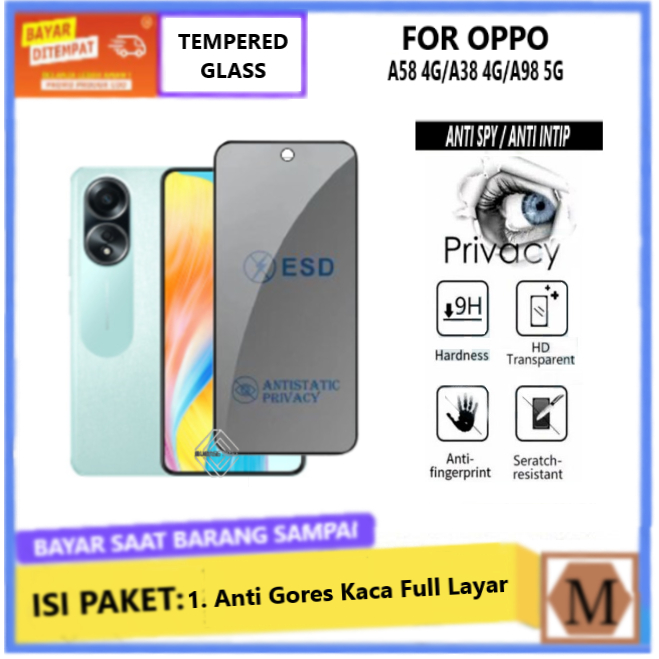 upscreen Protection Anti-Espion pour Oppo A98 5G - Anti-Spy Privacy Film Protection Ecran de Confidentialité
