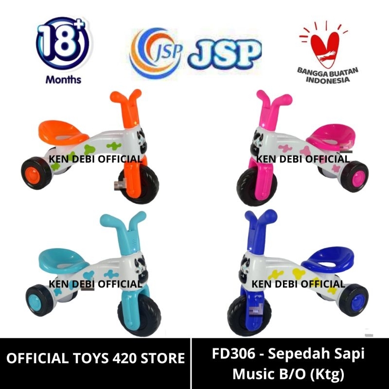 Jual [PREMIUM] Mainan Sepeda Sapi Roda 3 Music Tricycle Music B/O FD306 ...