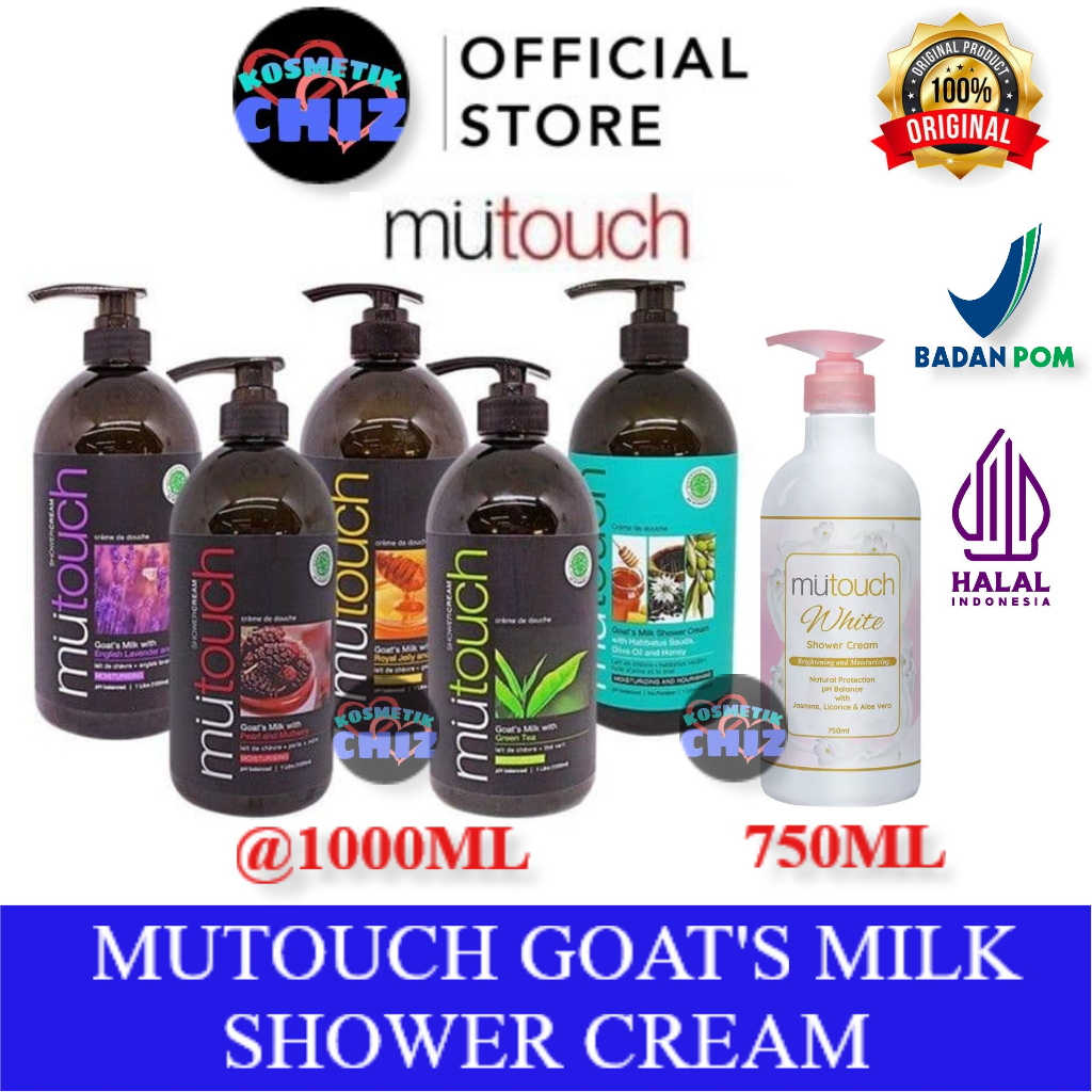 Jual MUTOUCH Goat's Milk Shower Cream Pump 1000 ML / White 750ml - Mu ...