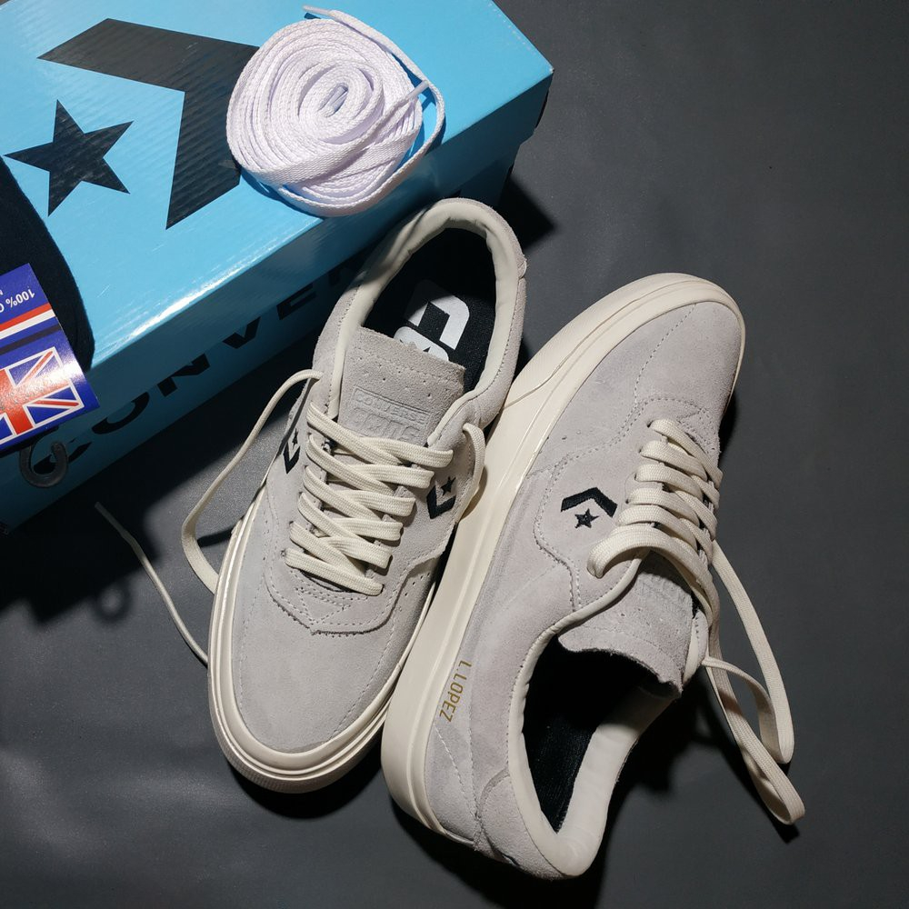 Jual (Bayar Di Tempat) Converse Louie Lopez Grey Suede Premium Sepatu ...