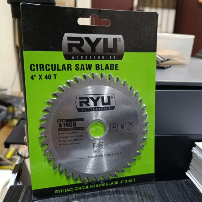 Jual RYU SAW BLADE 4'' X 40T MATA GERINDA POTONG KAYU MATA 40 | Shopee ...