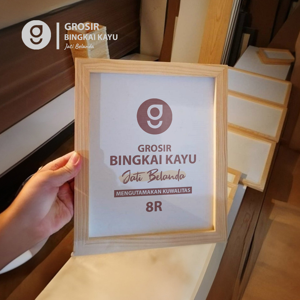 Jual Bingkai Frame Kayu Minimalis 8R Aesthetic Bingkai Kayu Jati ...