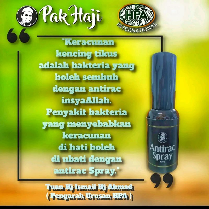 Jual Antirac Spray Pak Haji HPA Internasional (Anti Racun) | Shopee ...