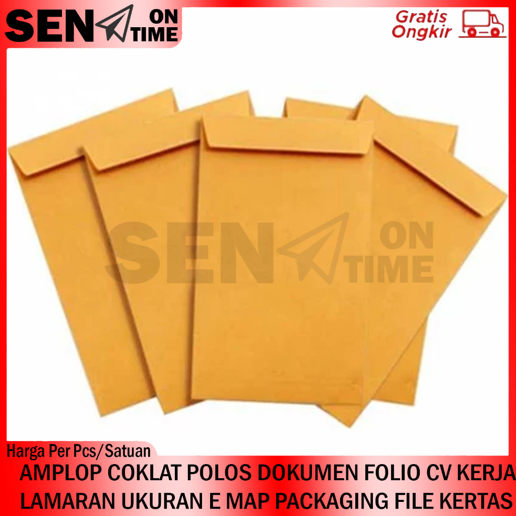 Jual AMPLOP COKLAT POLOS FOLIO MAP COKELAT PAPER CRAFT PER 1 LEMBAR DIY ...