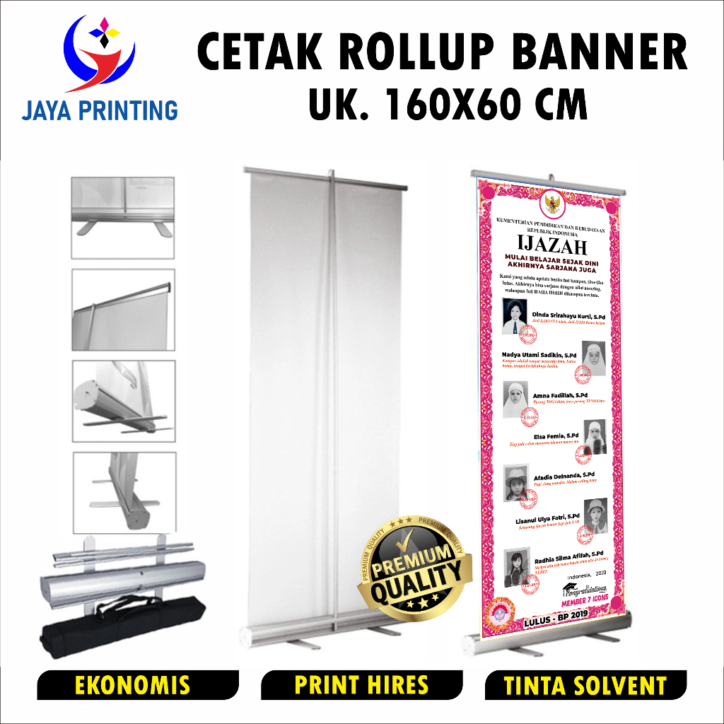 Jual Cetak Roll Up Banner Full Set 60x160 Cm Shopee Indonesia