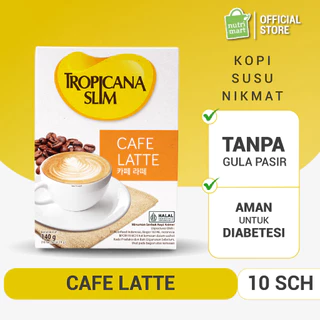Tropicana Slim Cafe Latte 10 Sachet 14gr - Kopi Susu Nikmat Tanpa Gula Pasir