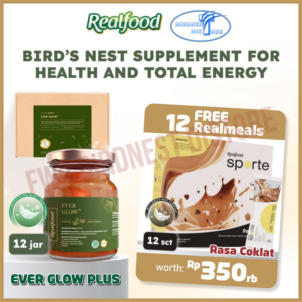 Jual Realfood Ever Glow Plus 12 Jar Free 12 Realmeals Bird Nest